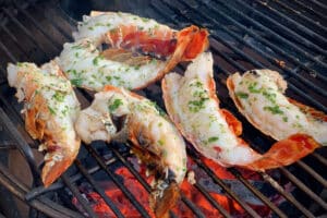 photo of Lobster tails on a bbq