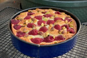 Raspberry and almond cake