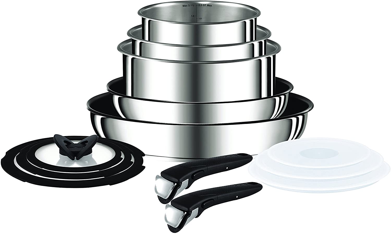 Tefal Ingenio Pots and Pans Set, Stainless Steel, 13-Piece, Induction -  Meat Smoke Fire