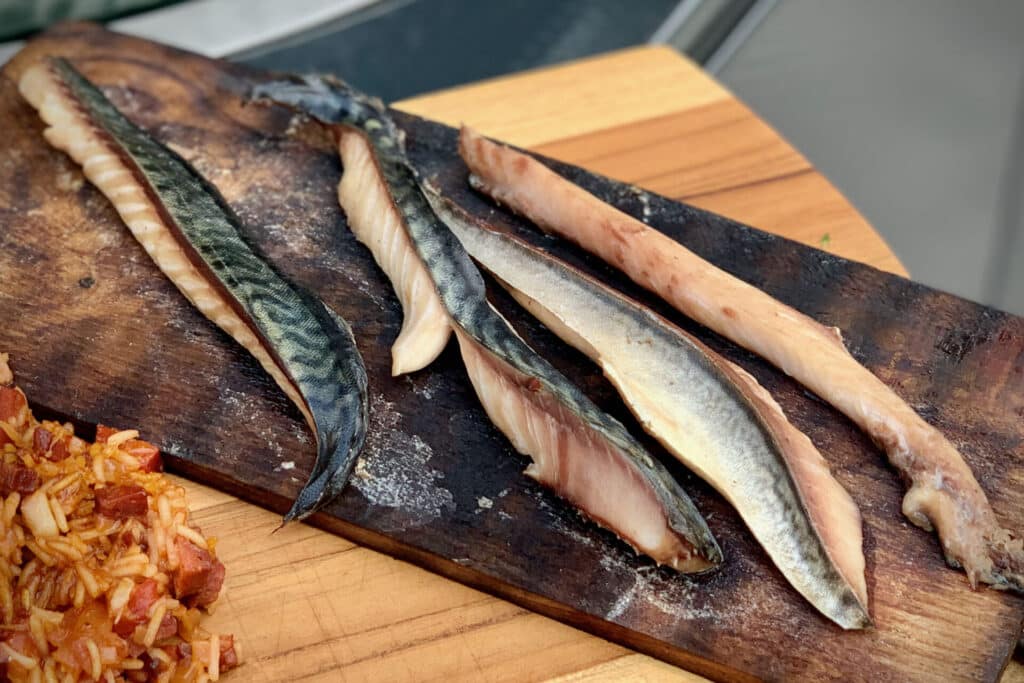 Cured plank smoked mackerel