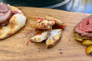 Roasted Celeriac with Honey, Chilli and Lemon photo of sliced Roasted Celeriac with Honey, Chilli and Lemon