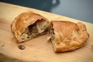 Welsh Oggie Photo of Welsh Oggie sliced on a board