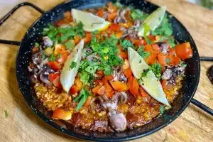 Baby Octopus and Spicy Chorizo Paella phot of Baby Octopus and Spicy Chorizo Paella