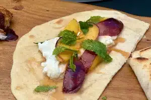 Grilled peach piadina Grilled peach piadina