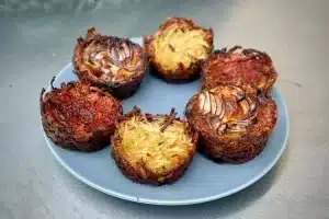 Rosti Muffins photo of Rosti Muffins on a grey plate