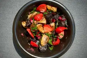 Strawberry and black pudding Strawberry and black pudding