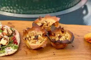 Apple and rumtopf filo pies