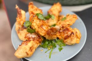 photo of Fish Wings on a plate with garnish