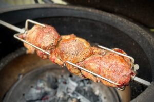 Partridge roasted on the rotisserie