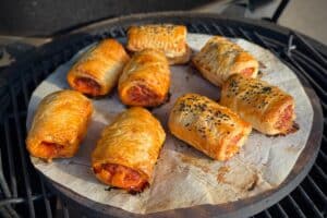 Sausage Rolls - pork, marmite and smoked cheese, and pork and nduja