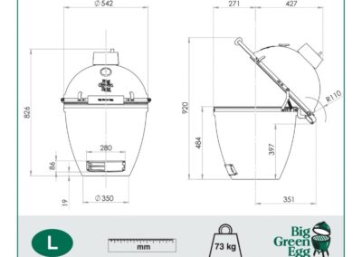 Big Green Egg Dimensions - Large