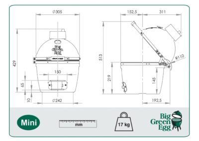 Big Green Egg Dimensions - Mini