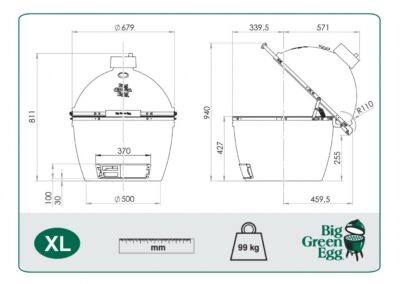 Big Green Egg Dimensions - XL